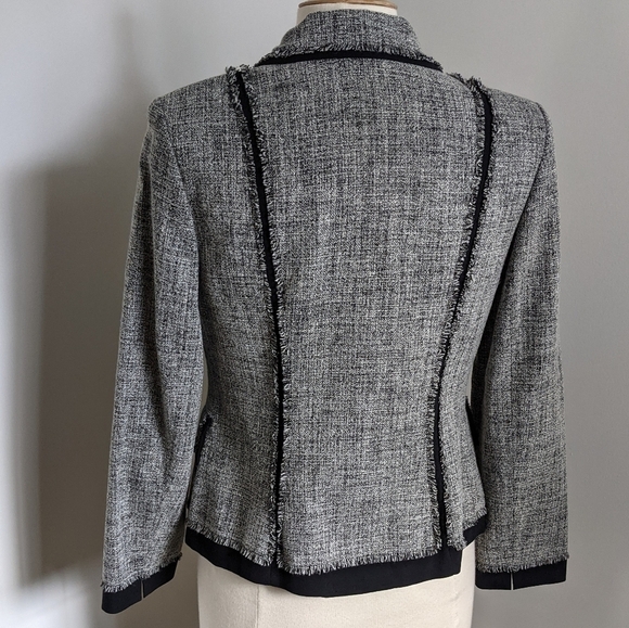 JONES NY Grey Tweed Raw Hem Suit Jacket 10P - Picture 5 of 10